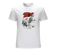 LoveVow Maglietta Tex Willer Loose Funny O Neck Short Sleeve Cotton T-Shirt T-Shirt White XL