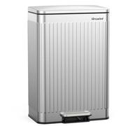 lovewind Bidone Spazzatura 60L Cucina Acciaio Inox Argento, Pedale con Chiusura Soft, Cestini Interni con Manici & Fissaggio Sacchetto, Design Romano, Anti-Odore, Facile Pulizia, Famiglia 3-6 Persone