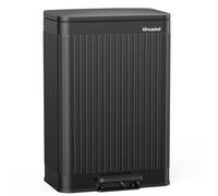 lovewind Bidone Spazzatura 60L Cucina Acciaio Inox Nero, Pedale con Chiusura Soft, Cestini Interni con Manici & Fissaggio Sacchetto, Design Romano, Anti-Odore, Facile Pulizia, Famiglia 3-6 Persone