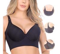 LOVEWLVNCL Filifit Sculpting Uplift Bra, Women Deep Cup Bra Hides Back Fat, Plus Size Push Up Bra To Hide Your Back And Side Fat(Nero,46C)