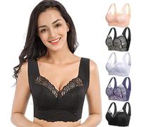 LOVEWLVNCL Lymphvity Detox And Shape Reggiseno di Sollevamento Potente, Reggiseno linfatico Prettyhealth, Reggiseno di Sollevamento Senza Fili in Pizzo (Color : Black 2, Size : S)