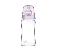 LOVI Biberon Anticolica Diamond Glass, 3+ Mesi da 250 ml in vetro, Biberon con Tettarella in Silicone Morbida e Flessibile, Adatto per Allattamento Misto, Collezione Baby Shower, Transparente