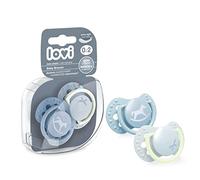 LOVI Ciuccio 0-2 Mesi, Succhietti Bimba con Tettarella in Silicone, Suggerimento dinamico, Collezione Baby Shower Boy, 2 pezzi, Blu