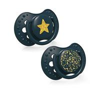 LOVI Ciuccio 3-6 Mesi, Succhietti Bimba con Tettarella in Silicone, Suggerimento dinamico, Collezione Stardust, 2 pezzi, Verde