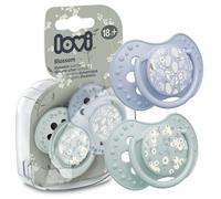 LOVI Smoczek silikonowy dynamiczny 18m+ 2 szt. Blossom Blue
