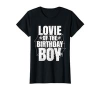 Lovie Of The Birthday Boy Matching Family Spider Web Divertente Maglietta