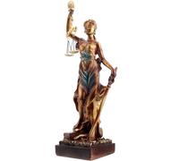 LOVIN PRODUCT 38cm Statua della Giustizia, Figurina in Resina della Dea Greca della Giustizia, Regalo per Scrivania da Avvocato e Giudice, Giustizia Cieca con Bilancia e Spada