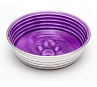 LOVING PETS Le BOL - Ciotola per Cani in Acciaio Inox Smaltata, Antiscivolo, Lavabile in lavastoviglie, Durevole, per Animali Domestici, Colore Lilla, Grande (1,4 Litri)