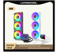 LOVINGCOOL AK Water Cooler 240mm 360mm con Display Digitale Dinamico a Codice Spezzato, Radiatore a Liquido ARGB Abyss Mirror