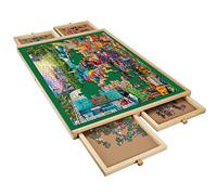 Lovinouse Premium - Tavola puzzle con feltro antiscivolo per 1500 puzzle in legno con cassetti