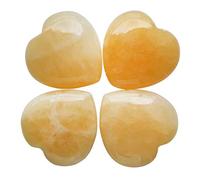 Lovionus89 Cristallo a forma di cuore da 25 mm e pietre di guarigione intagliate Chakra Reiki per bilanciare l'energia per gioielli fai-da-te, Giada gialla