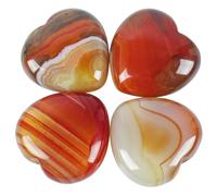 Lovionus89 Cristallo a forma di cuore da 25 mm e pietre di guarigione intagliate Chakra Reiki per bilanciare l'energia per gioielli fai-da-te, Strisce Agata