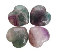 Lovionus89 Cristallo a forma di cuore da 25 mm e pietre di guarigione intagliate Chakra Reiki per bilanciare l'energia per gioielli fai-da-te, Fluorite