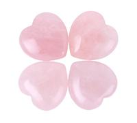 Lovionus89 Cristallo Lovionus89 a forma di cuore da 25 mm e pietre di guarigione intagliate Chakra Reiki per bilanciare l'energia per gioielli fai-da-te, Quarzo rosa