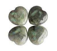 Lovionus89 Cristallo Lovionus89 a forma di cuore da 25 mm e pietre di guarigione intagliate Chakra Reiki per bilanciare l'energia per gioielli fai-da-te, Pietra di luna