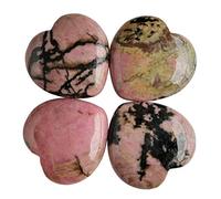 Lovionus89 Cristallo Lovionus89 a forma di cuore da 25 mm e pietre di guarigione intagliate Chakra Reiki per bilanciare l'energia per gioielli fai-da-te, Rodonite