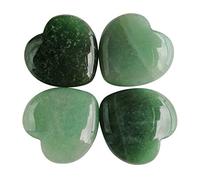 Lovionus89 Cristallo Lovionus89 a forma di cuore da 25 mm e pietre di guarigione intagliate Chakra Reiki per bilanciare l'energia per gioielli fai-da-te, Aventurina verde