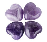 Lovionus89 Cristallo Lovionus89 a forma di cuore da 25 mm e pietre di guarigione intagliate Chakra Reiki per bilanciare l'energia per gioielli fai-da-te, Ametista