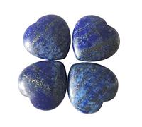Lovionus89 Cristallo Lovionus89 a forma di cuore da 25 mm e pietre di guarigione intagliate Chakra Reiki per bilanciare l'energia per gioielli fai-da-te, Lapis Lazuli