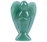 Lovionus89 Naturale Aventurina verde Statua dell'Angelo Custode, Figure in Pietra Intagliata a Mano con Cristalli Curativi per la Borsa, Decorazione, 5 CM