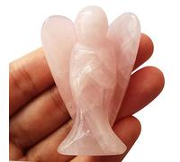 Lovionus89 Naturale Quarzo rosa Statua dell'Angelo Custode, Figure in Pietra Intagliata a Mano con Cristalli Curativi per la Borsa, Decorazione, 5 CM