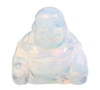 Lovionus89 Scultura in pietra di cristallo intagliata a mano Maitreya Buddismo, statuetta del Buddha felice che ride da 1,5 pollici decorazione per la casa, Sintesi di Opalite