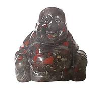 Lovionus89 Scultura in pietra di cristallo intagliata a mano Maitreya Buddismo, statuetta del Buddha felice che ride da 1,5 pollici decorazione per la casa, Africa Blutstein