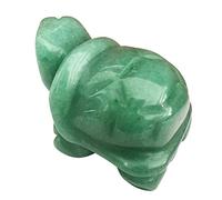 Lovionus89 Tartaruga di cristallo intagliata a mano, statuetta di 40 mm in pietra scolpita a forma di tartaruga, figura animale da borsa, scultura statua, Aventurina verde