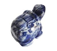 Lovionus89 Tartaruga di cristallo intagliata a mano, statuetta di 40 mm in pietra scolpita a forma di tartaruga, figura animale da borsa, scultura statua, Sodalite