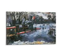 Lovis_Corinth-Ice-skating Rink in The Tiergarten Poster su tela per soggiorno e camera da letto, decorazione per camera da letto, 60 x 90 cm