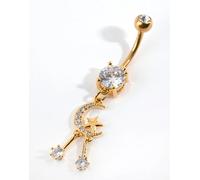 Lovisa - Barretta per l'ombelico in titanio placcato oro con design celestiale One Size