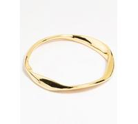 Lovisa - Bracciale rigido appariscente ondulato in ottone placcato oro One Size