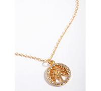 Lovisa - Collana in argento sterling placcato oro con albero della vita e zirconia cubica One Size