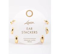 Lovisa - Confezione da 3 paia di orecchini a cerchio di dimensioni progressive in ottone placcato oro One Size