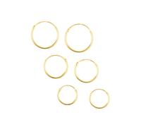 Lovisa - Confezione di orecchini classici a cerchio in argento sterling placcato in oro One Size