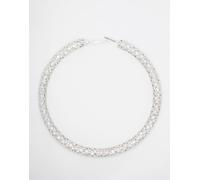 Lovisa - Orecchini a cerchio argentati con catena di strass-Argento One Size