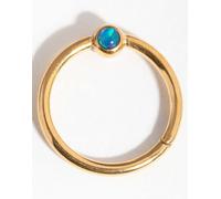 Lovisa - Piercing per l'ombelico con chiusura a scatto in titanio dorato con opale sintetico-Oro One Size