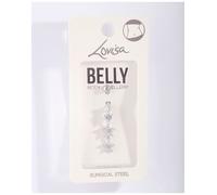 Lovisa - Piercing per l'ombelico in acciaio chirurgico color argento con pendenti doppi a forma di fiore One Size