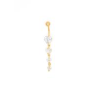 Lovisa - Piercing per l'ombelico in acciaio chirurgico placcato oro con cuori One Size