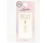 Lovisa - Piercing per l'ombelico in titanio color argento con pendente a forma di fiore con zirconia cubica One Size