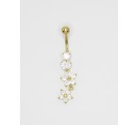 Lovisa - Piercing per l'ombelico in titanio placcato oro con design a fiori One Size