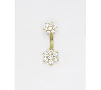 Lovisa - Piercing per l'ombelico in titanio placcato oro con design a fiori One Size