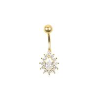 Lovisa - Piercing per l'ombelico in titanio placcato oro con design a punte in zirconia cubica One Size