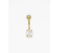 Lovisa - Piercing per l'ombelico in titanio placcato oro con design classico rotondo ad artiglio in zirconia cubica One Size