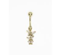 Lovisa - Piercing per l'ombelico in titanio placcato oro con design pendente a triangolo in zirconia cubica One Size