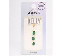 Lovisa - Piercing per l'ombelico in titanio placcato oro con pendente triplo a goccia One Size