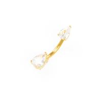 Lovisa - Piercing per l'ombelico in titanio placcato oro con zirconia cubica One Size