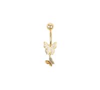 Lovisa - Piercing per l'ombelico in titanio placcato oro doppio One Size