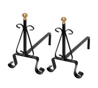 LoviStore 2pz Alari Portalegna per Camino in Ferro Battuto 37x23x38cm, Coppia di Supporti Robusti per Ceppi di Legna, Ideali per Caminetto e Stufe a Legna, Design Classico ed Elegante