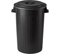 LoviStore Bidone da Giardino Con o Senza Coperchio, Capacità 50 70 100 120 Lt, Pattumiera Contenitore Rifiuti Spazzatura, Esterno, con Manici, in Plastica, Tino Mastello (50 Lt con coperchio)